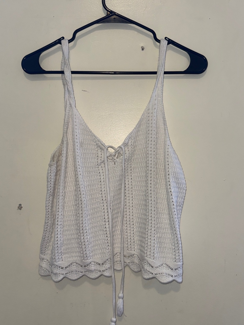 Old Navy White Crochet Tie-Front Camisole